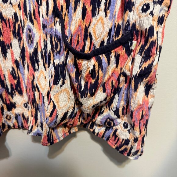 Healing Hands Womens Tunic Top Size 3X Multicolor Ikat Pattern 99% Cotton - Picture 3 of 6